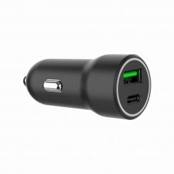 Автомобильное зарядное устройство Gembird USB + USB Type-C 20W (TA-UC-A2PDQC20-CAR-01) Black