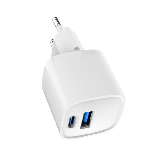 Мережевий зарядний пристрій Gembird USB + USB Type-C 20W (TA-UC-PDQC20-W-01) White купити в Україні | Telemart фото