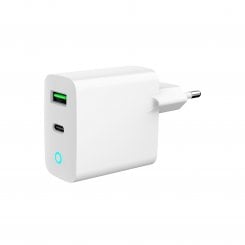 Сетевое зарядное устройство Gembird USB + USB Type-C 20W (TA-UC-PDQC20L-W-01) White