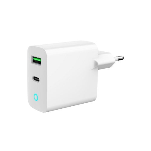 Мережевий зарядний пристрій Gembird USB + USB Type-C 20W (TA-UC-PDQC20L-W-01) White купити в Україні | Telemart фото