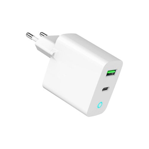 Мережевий зарядний пристрій Gembird USB + USB Type-C 20W (TA-UC-PDQC20L-W-01) White купити в Україні | Telemart фото