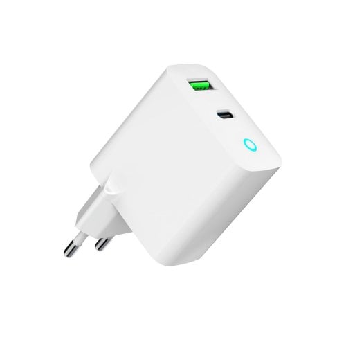 Мережевий зарядний пристрій Gembird USB + USB Type-C 20W (TA-UC-PDQC20L-W-01) White купити в Україні | Telemart фото