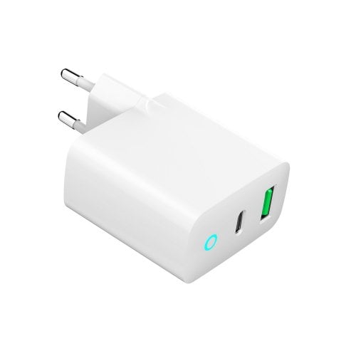 Мережевий зарядний пристрій Gembird USB + USB Type-C 20W (TA-UC-PDQC20L-W-01) White купити в Україні | Telemart фото