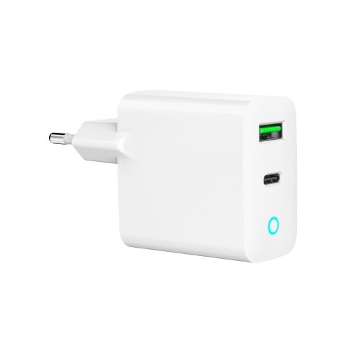 Мережевий зарядний пристрій Gembird USB + USB Type-C 20W (TA-UC-PDQC20L-W-01) White купити в Україні | Telemart фото