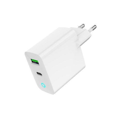 Мережевий зарядний пристрій Gembird USB + USB Type-C 20W (TA-UC-PDQC20L-W-01) White купити в Україні | Telemart фото