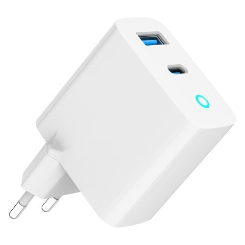 Мережевий зарядний пристрій Gembird GaN USB + USB Type-C 30W (TA-UC-PDQC30L-W-01) White купити в Україні | Telemart фото