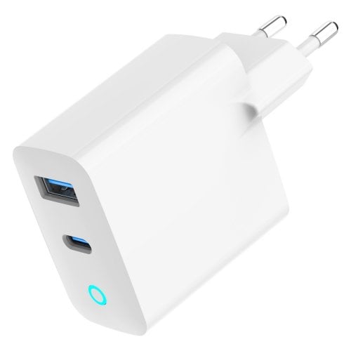 Мережевий зарядний пристрій Gembird GaN USB + USB Type-C 30W (TA-UC-PDQC30L-W-01) White купити в Україні | Telemart фото