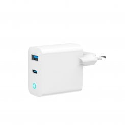 Сетевое зарядное устройство Gembird GaN USB + USB Type-C 65W (TA-UC-PDQC65L-W-01) White