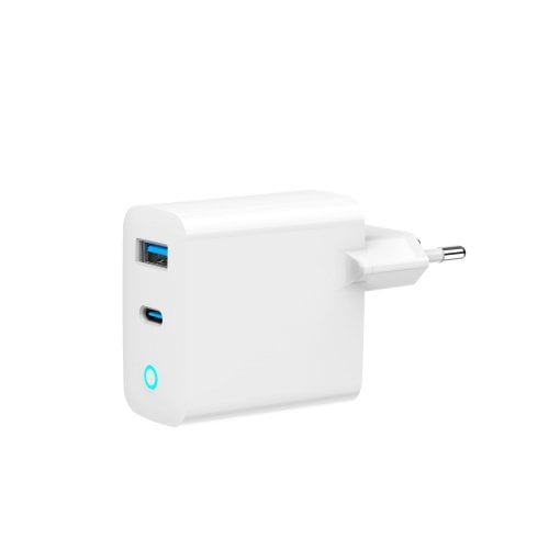 Мережевий зарядний пристрій Gembird GaN USB + USB Type-C 65W (TA-UC-PDQC65L-W-01) White купити в Україні | Telemart фото
