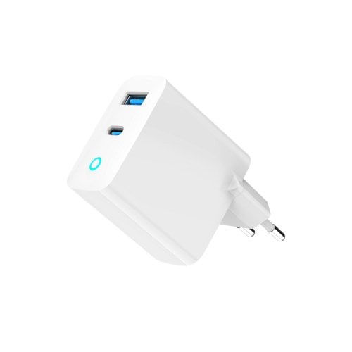 Мережевий зарядний пристрій Gembird GaN USB + USB Type-C 65W (TA-UC-PDQC65L-W-01) White купити в Україні | Telemart фото