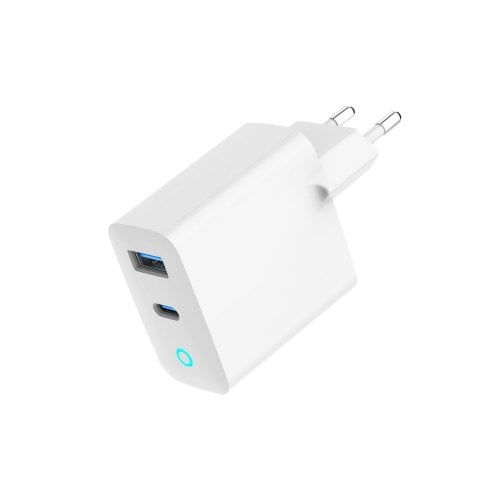 Мережевий зарядний пристрій Gembird GaN USB + USB Type-C 65W (TA-UC-PDQC65L-W-01) White купити в Україні | Telemart фото