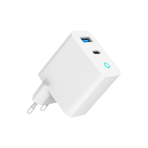 Мережевий зарядний пристрій Gembird GaN USB + USB Type-C 65W (TA-UC-PDQC65L-W-01) White купити в Україні | Telemart фото