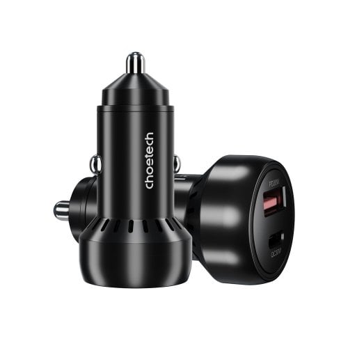 Автомобільний зарядний пристрій Choetech USB + USB Type-C 60W (TC0014-BK) Black купити в Україні | Telemart фото