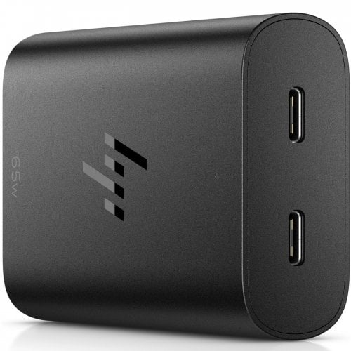 Адаптер питания HP GaN 65W 2 x USB Type-C Adapter (600Q7AA) Black купить в Украине | Telemart фото