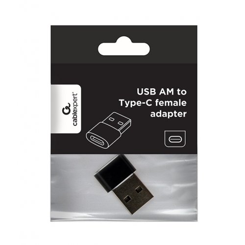 Перехідник Cablexpert USB 2.0 to USB Type-C Adapter (A-USB2-AMCF-02) Black купити в Україні | Telemart фото