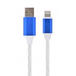 Кабель Cablexpert USB 2.0 to Lightning 10W 1m (CC-USB-8PLED-1M) White/Blue
