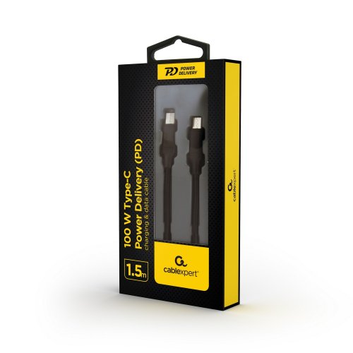 Кабель Cablexpert USB 2.0 Type-C to USB Type-C 100W 1.5m (CC-USB2-CMCM100-1.5M) Black купити в Україні | Telemart фото