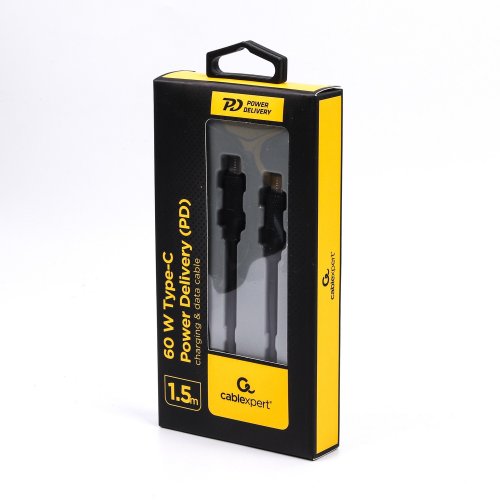 Кабель Cablexpert USB 2.0 Type-C to USB Type-C 60W 1.5m (CC-USB2-CMCM60-1.5M) Black купити в Україні | Telemart фото