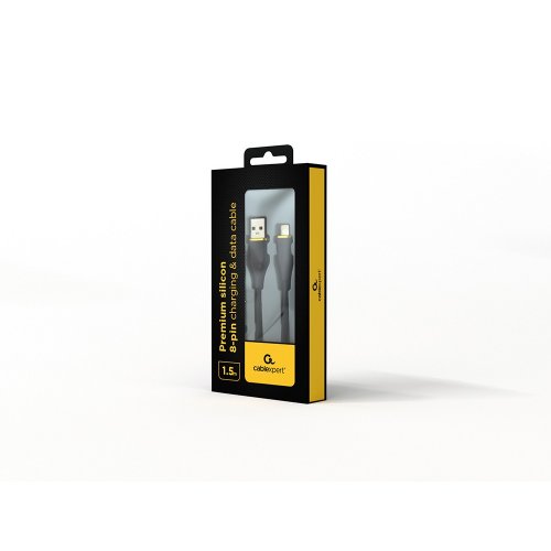 Кабель Cablexpert USB 2.0 to Lightning 2.1A 1.5m (CC-USB2S-AM8PM-1.5M-BK) Black купити в Україні | Telemart фото