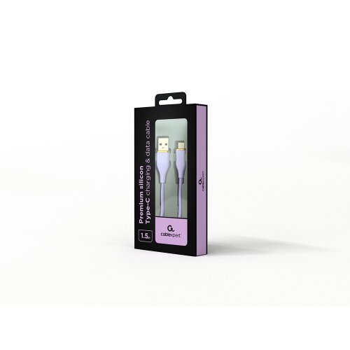 Кабель Cablexpert USB 2.0 to USB Type-C 2.1A 1.5m (CC-USB2S-AMCM-1.5M-P) Purple купити в Україні | Telemart фото