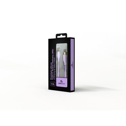 Кабель Cablexpert USB 2.0 Type-C to USB Type-C 60W 1.5m (CC-USB2S-CMCM-1.5M-P) Purple купити в Україні | Telemart фото