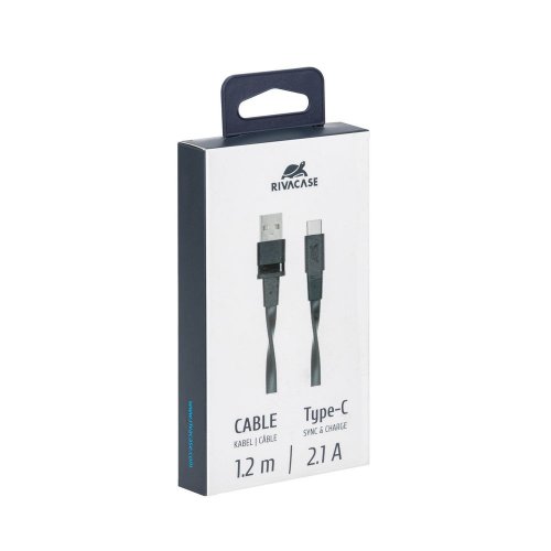 Кабель Rivacase PS6002 USB to USB Type-C 1.2m (PS6002 BK12) Black купить в Украине | Telemart фото