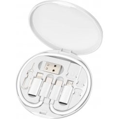 Набор Maxxter USB 2.0 Type-C to USB Type-C/microUSB/USB/Lightning 60W 0.28m (UB-SET) White