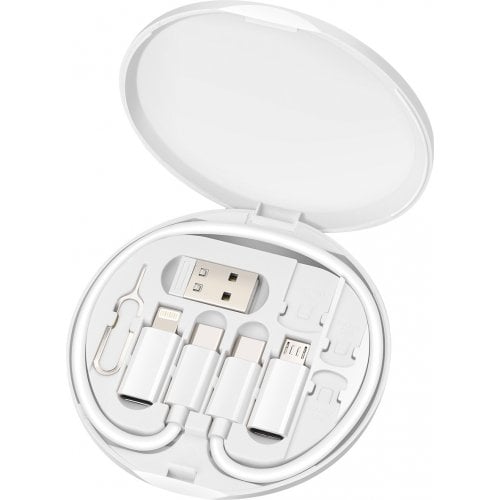 Набор Maxxter USB 2.0 Type-C to USB Type-C/microUSB/USB/Lightning 60W 0.28m (UB-SET) White купить в Украине | Telemart фото