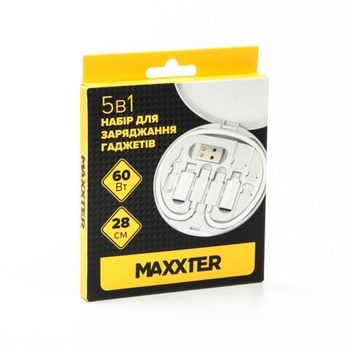 Набор Maxxter USB 2.0 Type-C to USB Type-C/microUSB/USB/Lightning 60W 0.28m (UB-SET) White купить в Украине | Telemart фото