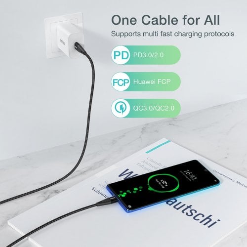Кабель Choetech USB 2.0 Type-C to USB Type-C 100W 1m (XCC-1008) Black купити в Україні | Telemart фото