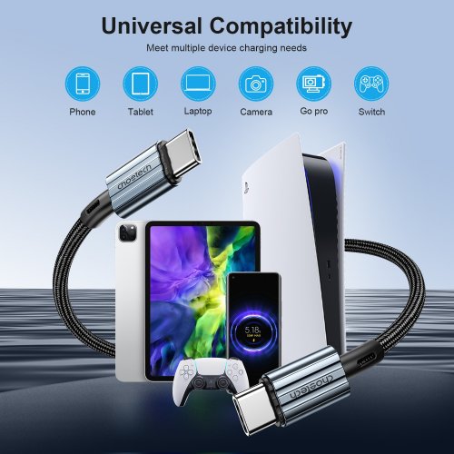 Кабель Choetech USB 2.0 Type-C to USB Type-C 60W 1.2m (XCC-1014-BK) Black купити в Україні | Telemart фото