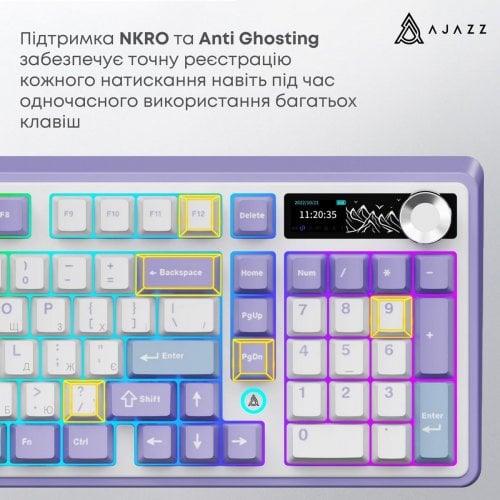 Уценка клавиатура Ajazz AK980 V2 Maillard Switch RGB Wireless (AK980-V2-M-PWB) White (Вскрытая упаковка, 916423) купить в Украине | Telemart фото