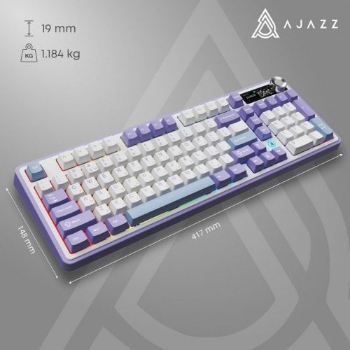 Уценка клавиатура Ajazz AK980 V2 Maillard Switch RGB Wireless (AK980-V2-M-PWB) White (Вскрытая упаковка, 916423) купить в Украине | Telemart фото