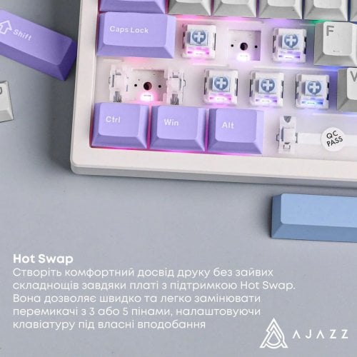 Уценка клавиатура Ajazz AK980 V2 Maillard Switch RGB Wireless (AK980-V2-M-PWB) White (Вскрытая упаковка, 916423) купить в Украине | Telemart фото
