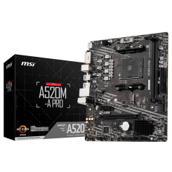 Уцінка материнська плата MSI A520M-A PRO (sAM4, AMD A520) (Розкрита упаковка, 916427)