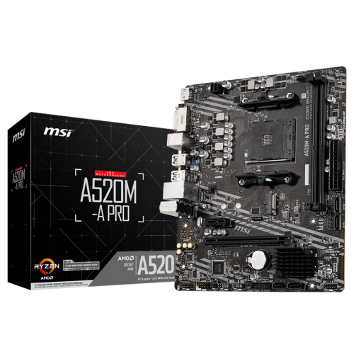 Уцінка материнська плата MSI A520M-A PRO (sAM4, AMD A520) (Розкрита упаковка, 916427) купити в Україні | Telemart фото
