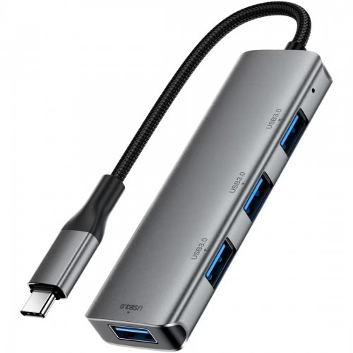 USB-хаб Acefast J15 USB Type-C 4 in 1 (6974316285908) Metal Gray купити в Україні | Telemart фото