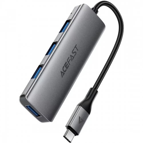 USB-хаб Acefast J15 USB Type-C 4 in 1 (6974316285908) Metal Gray купити в Україні | Telemart фото