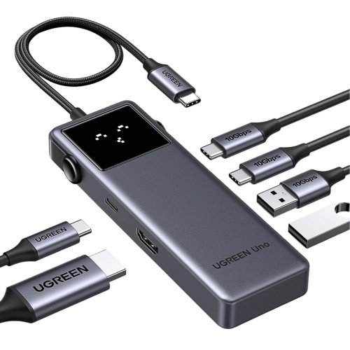 Док-станція Ugreen CM888 Docking Station USB Type-C 6 in 1 (35998) Grey купити в Україні | Telemart фото