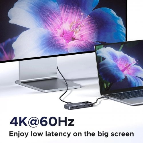 Док-станція Ugreen CM888 Docking Station USB Type-C 6 in 1 (35998) Grey купити в Україні | Telemart фото