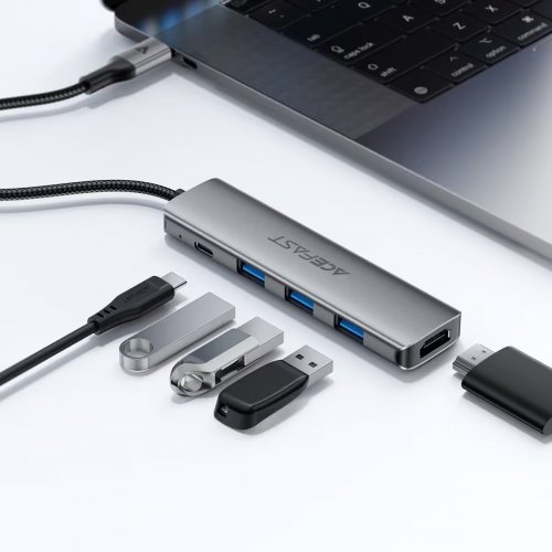 Док-станція Acefast J16 Docking Station USB Type-C 5 in 1 (6974316285915) Grey купити в Україні | Telemart фото