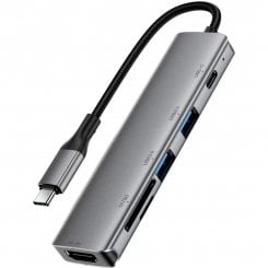 Док-станція Acefast J18 Docking Station USB Type-C 6 in 1 (6974316285939) Grey