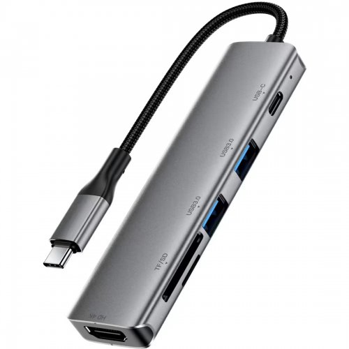 Док-станція Acefast J18 Docking Station USB Type-C 6 in 1 (6974316285939) Grey купити в Україні | Telemart фото