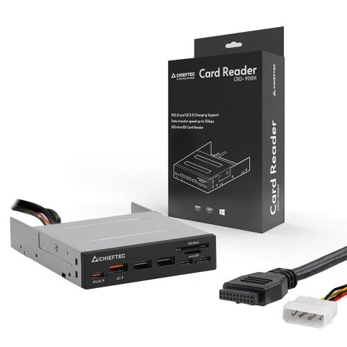 Кардридер CHIEFTEC Cardreader USB 3.2 8 in 1 (CRD-908H) Black купить в Украине | Telemart фото