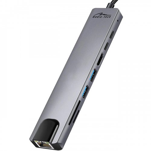 Док-станція Media-Tech MT5046 Docking Station USB Type-C 8 in 1 Grey купити в Україні | Telemart фото