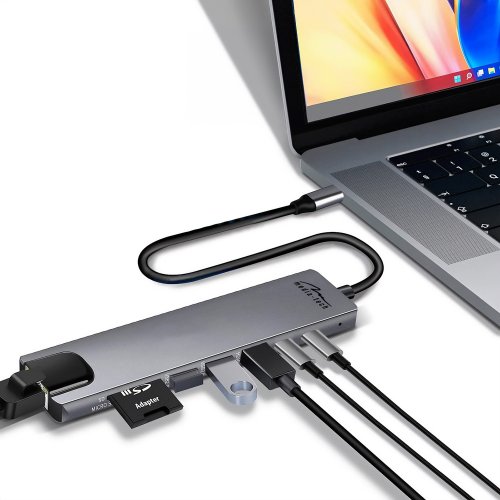 Док-станція Media-Tech MT5046 Docking Station USB Type-C 8 in 1 Grey купити в Україні | Telemart фото