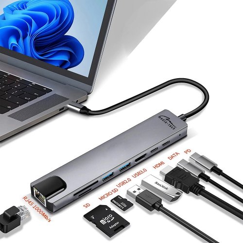 Док-станція Media-Tech MT5046 Docking Station USB Type-C 8 in 1 Grey купити в Україні | Telemart фото