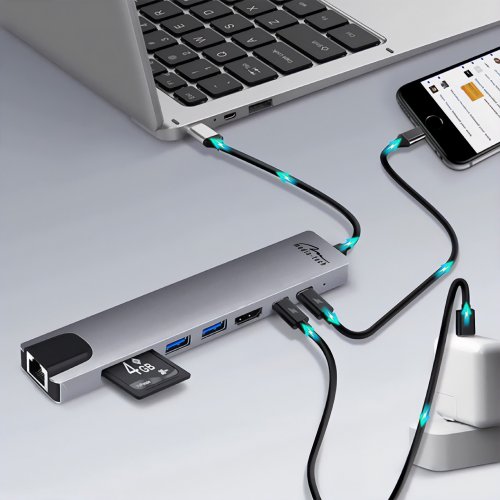 Док-станція Media-Tech MT5046 Docking Station USB Type-C 8 in 1 Grey купити в Україні | Telemart фото