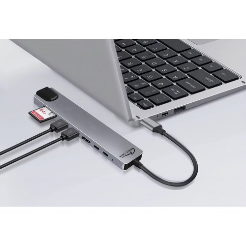 Док-станція Media-Tech MT5046 Docking Station USB Type-C 8 in 1 Grey купити в Україні | Telemart фото
