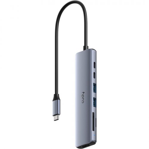 USB-хаб Cudy UH407 USB Type-C 7 in 1 Grey купити в Україні | Telemart фото